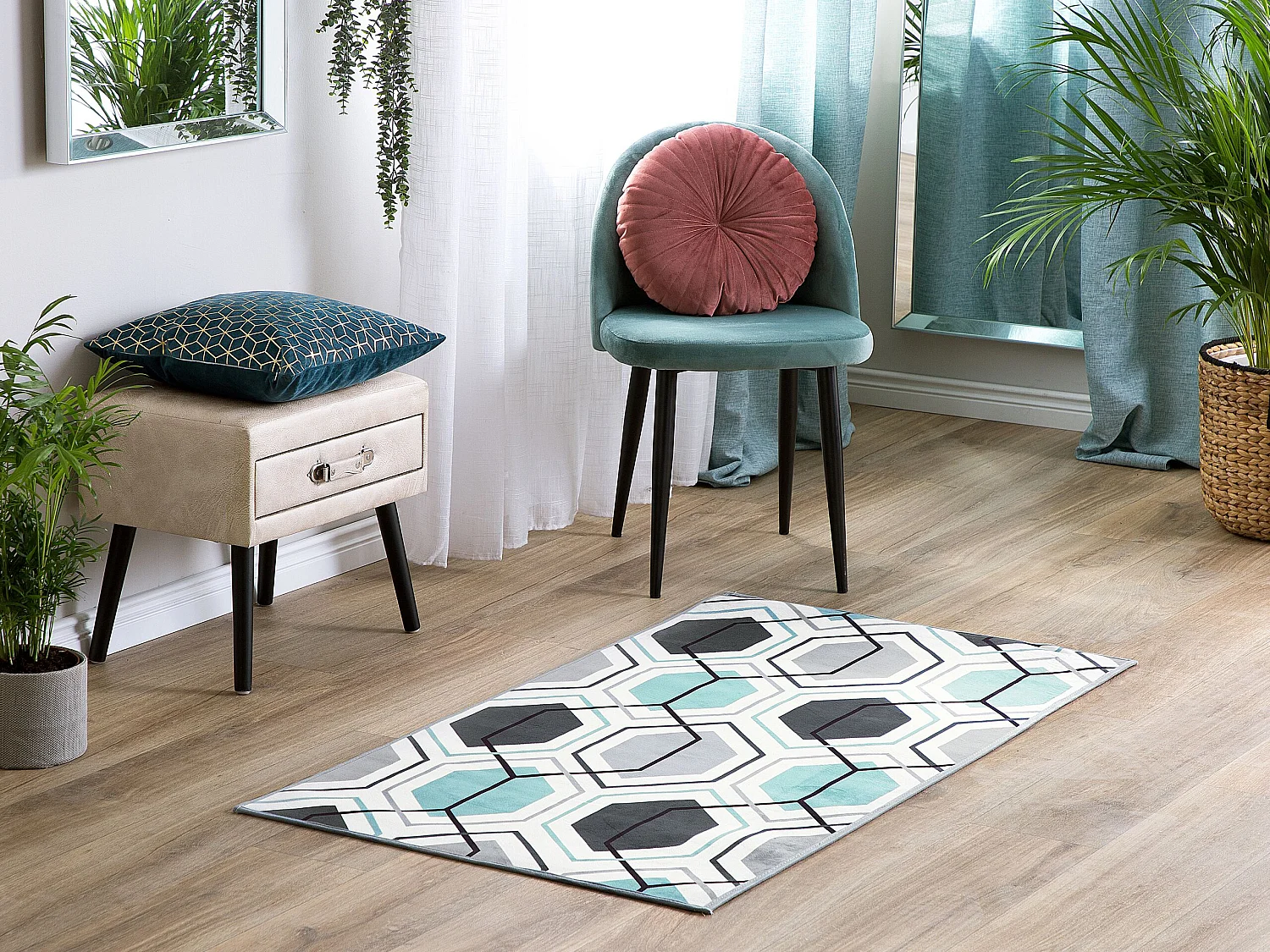 Vloerkleed polyester meerkleurig 80 x 150 cm GIRESUN