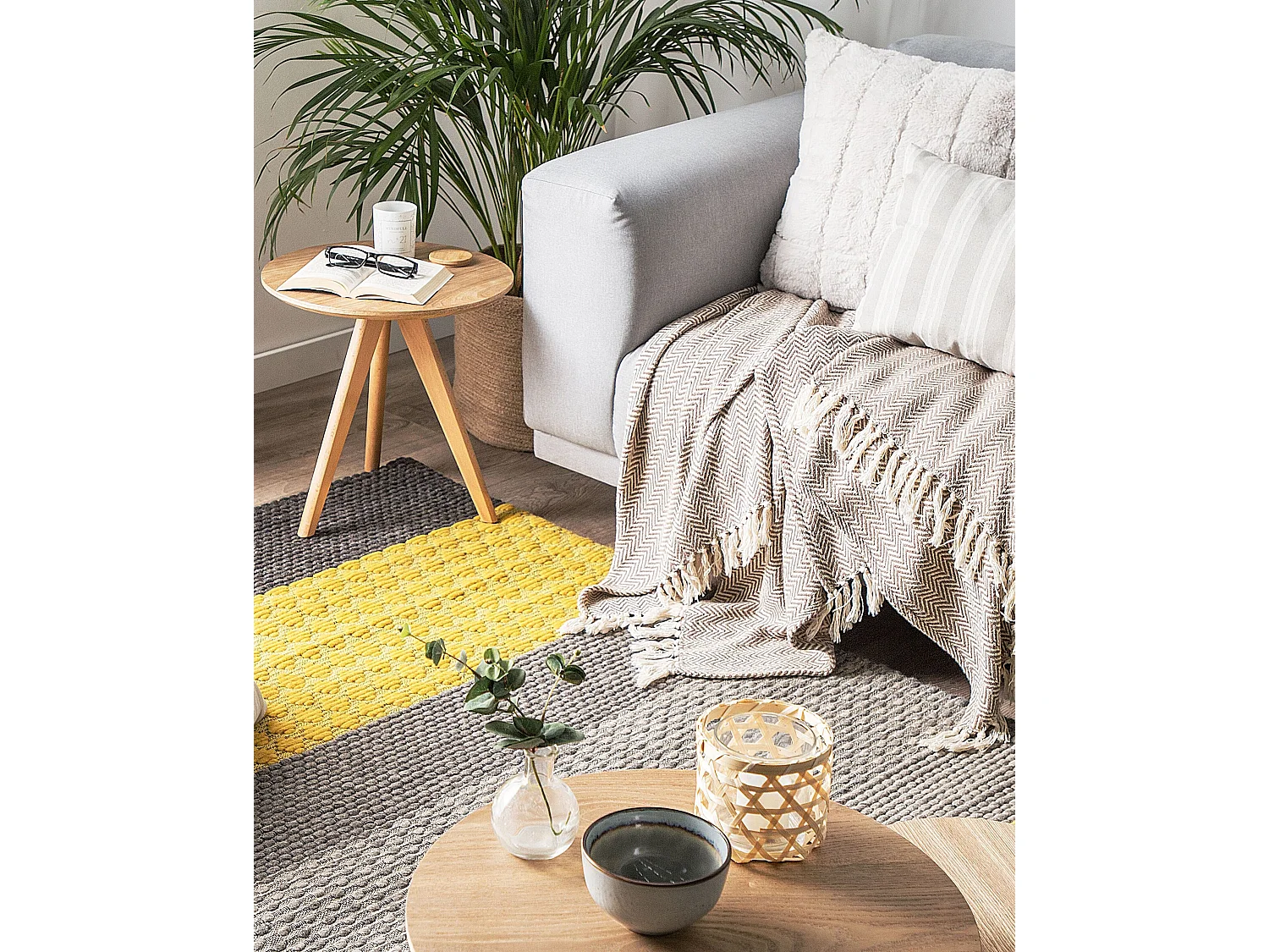 Tapis AKKAYA Jaune 160 x 220 cm Laine