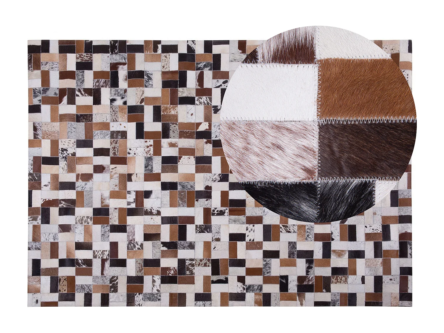 Tappeto rettangolare in pelle 160 x 230 cm CESME