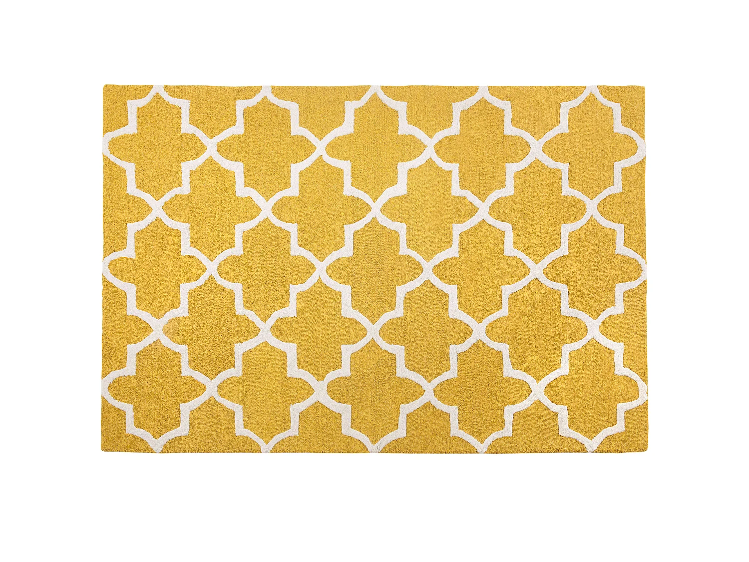 Teppich gelb Wolle 160 x 230 cm florales Muster handgetuftet Silvan