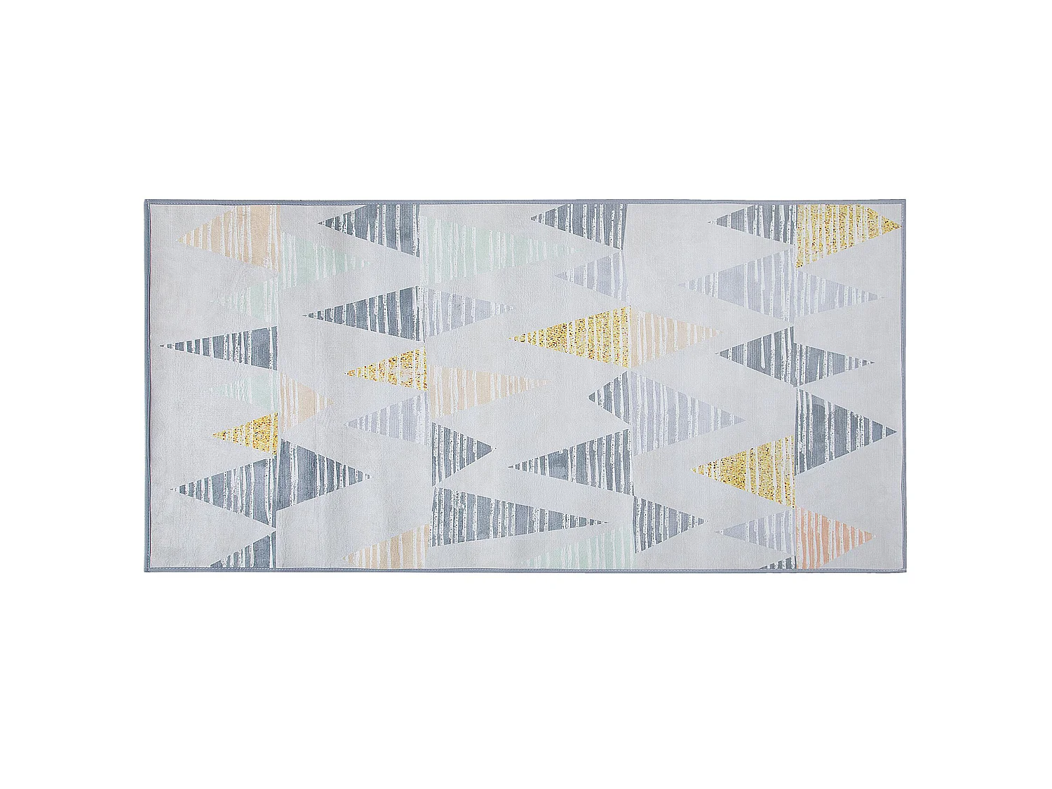 Tappeto motivo triangolo giallo-grigio 80 x 150 cm YAYLA