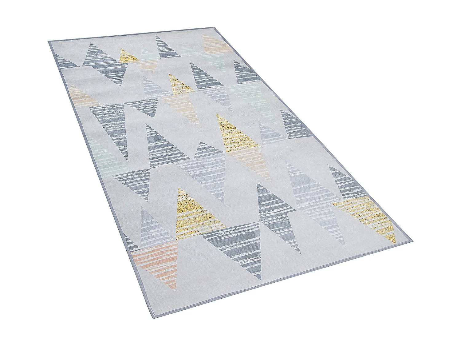Tappeto motivo triangolo giallo-grigio 80 x 150 cm YAYLA