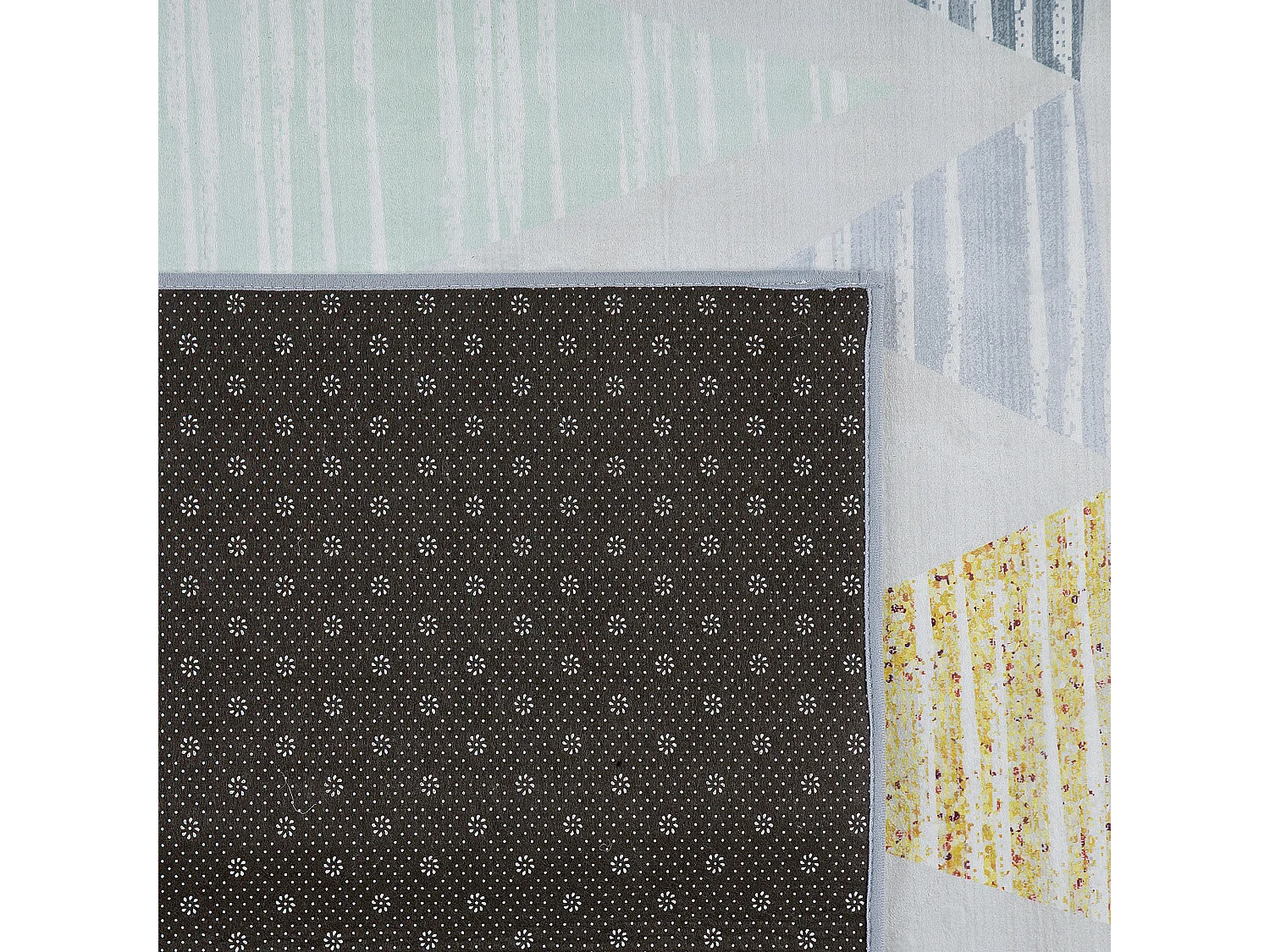 Tappeto motivo triangolo giallo-grigio 80 x 150 cm YAYLA