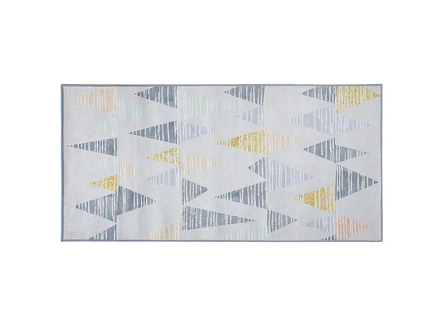 Teppich grau / gelb 80 x 150 cm Dreieck-Motiv Kurzflor YAYLA