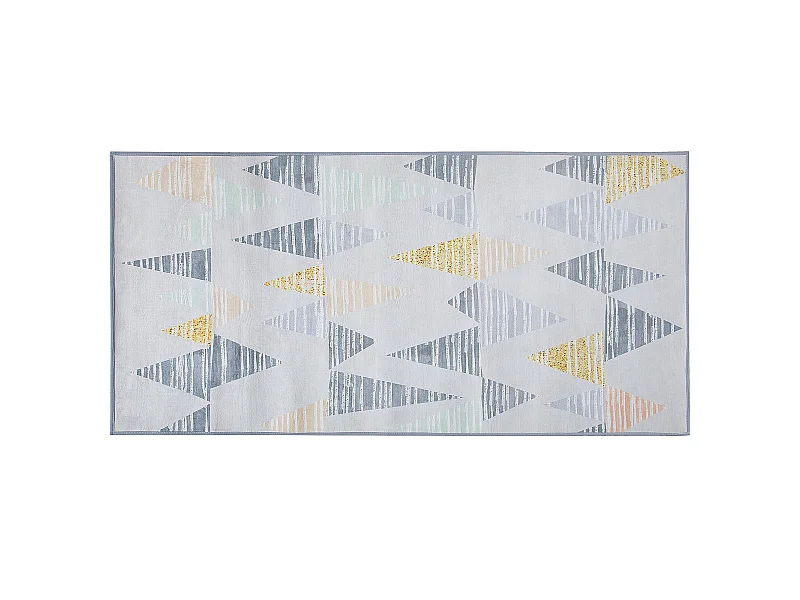 Tappeto motivo triangolo giallo-grigio 80 x 150 cm YAYLA