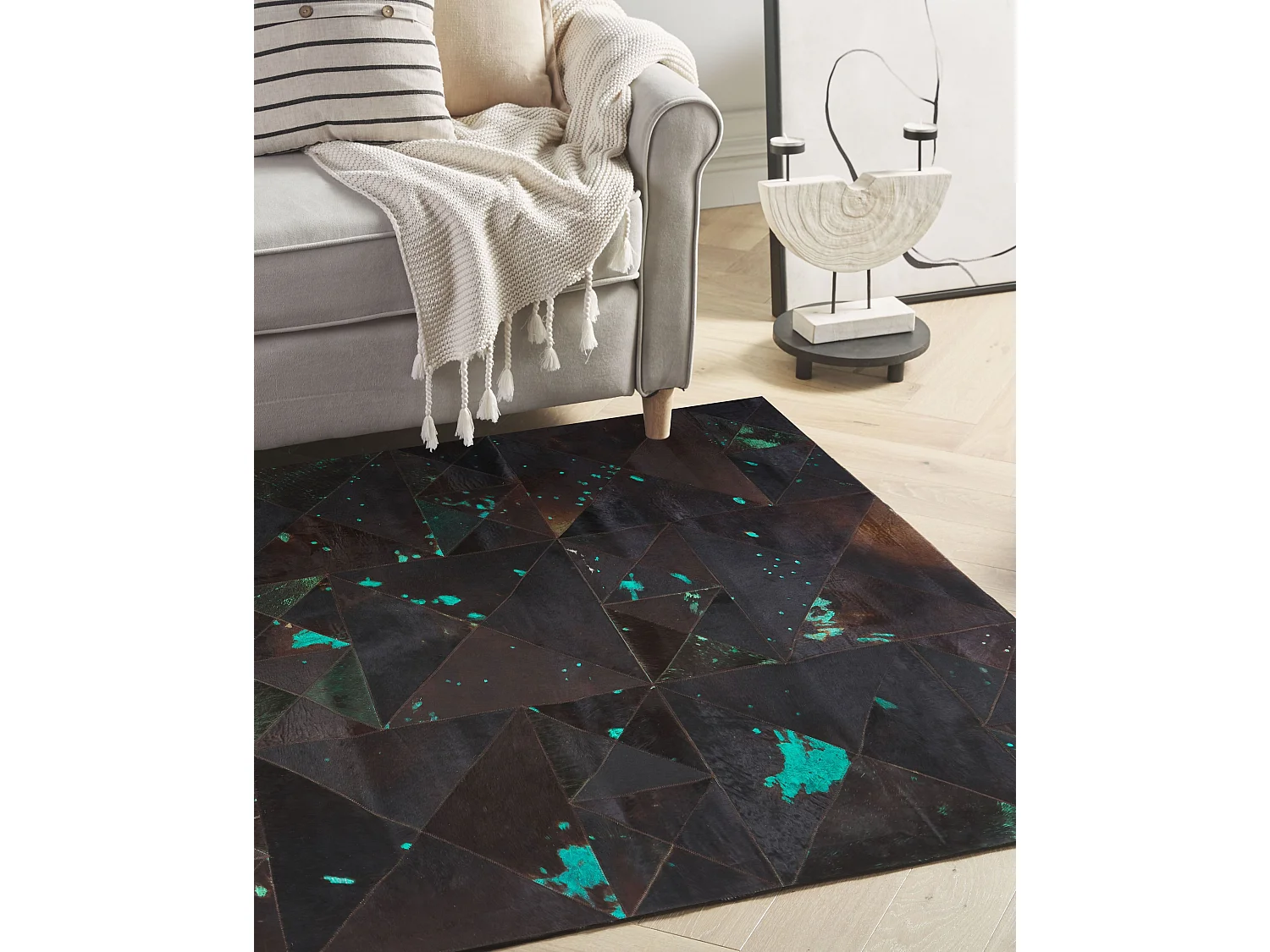 Alfombra ATALAN 140 x 200 cm Piel Marrón