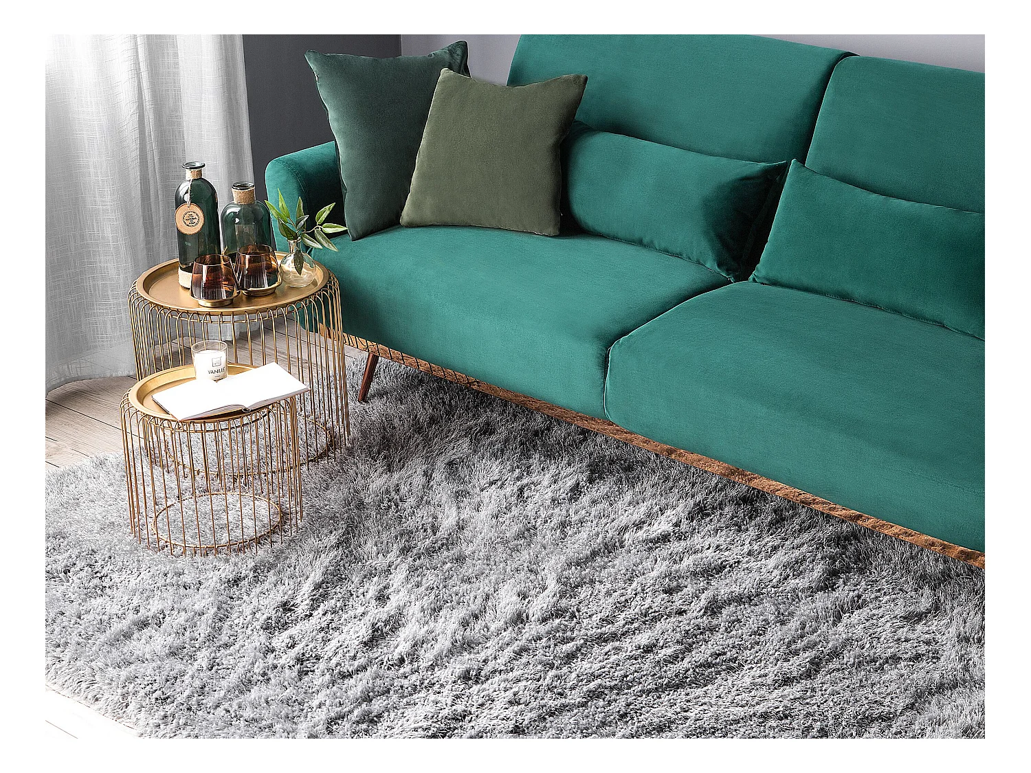 Tapis à poils longs CIDE Gris clair 160 x 230 cm