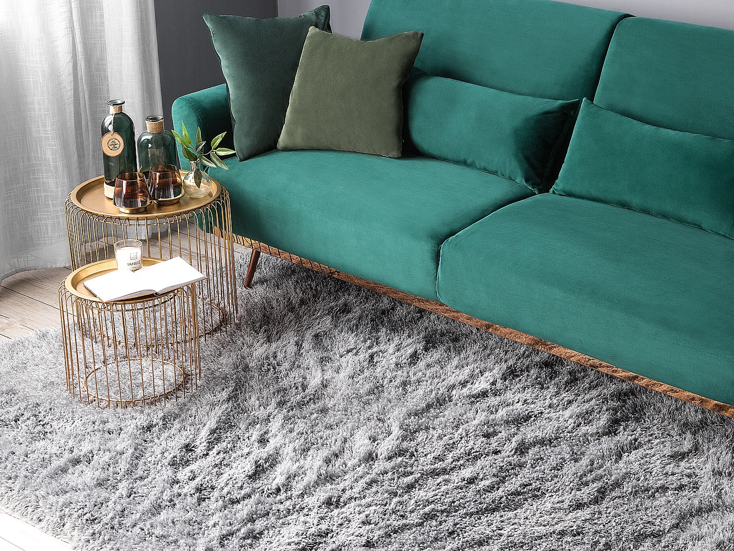 Shaggy Rug CIDE Light Grey 160 x 230 cm