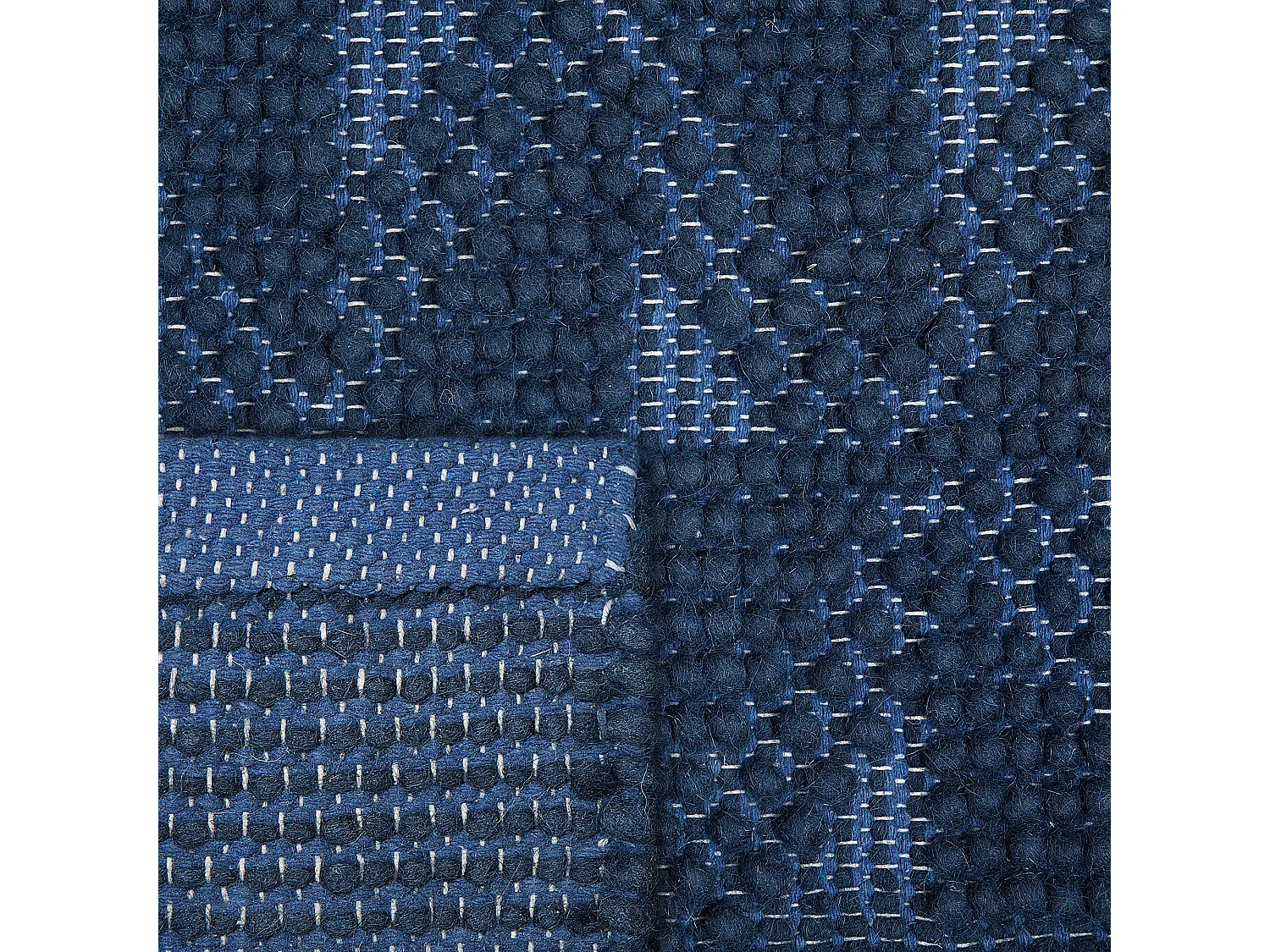 Teppich Wolle marineblau 140 x 200 cm Kurzflor SAVRAN