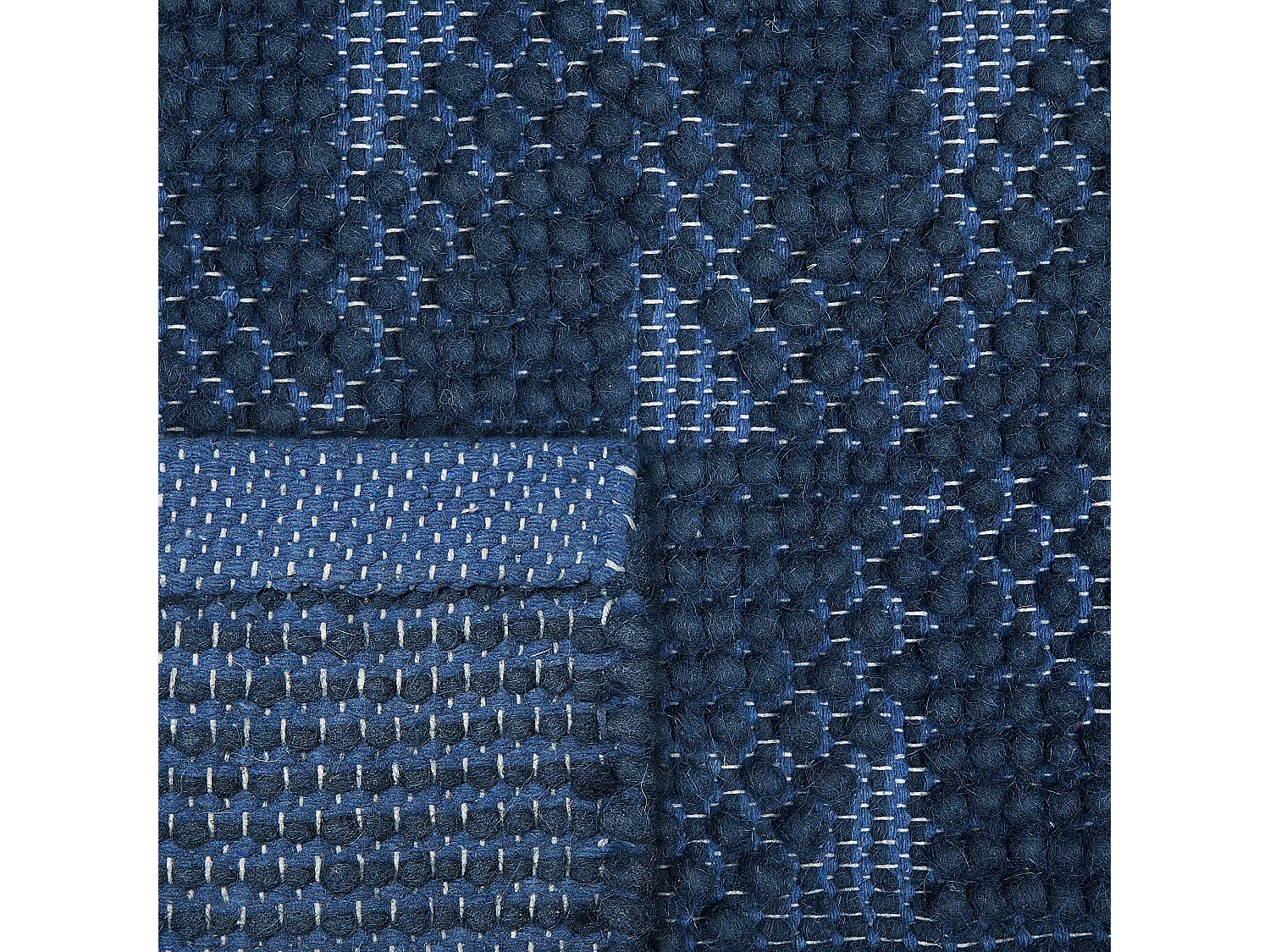 Teppich Wolle marineblau 140 x 200 cm Kurzflor SAVRAN