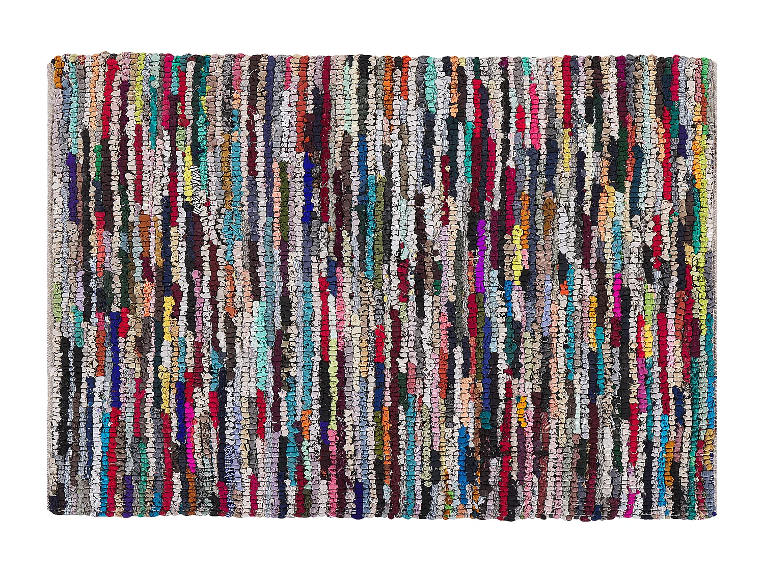 Teppich bunt handgewebt abstraktes Muster 140 x 200 cm Kurzflor Modern Bafra