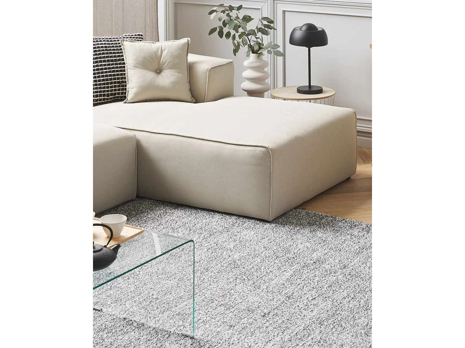 Vloerkleed polyester grijs gemêleerd 140 x 200 cm DEMRE