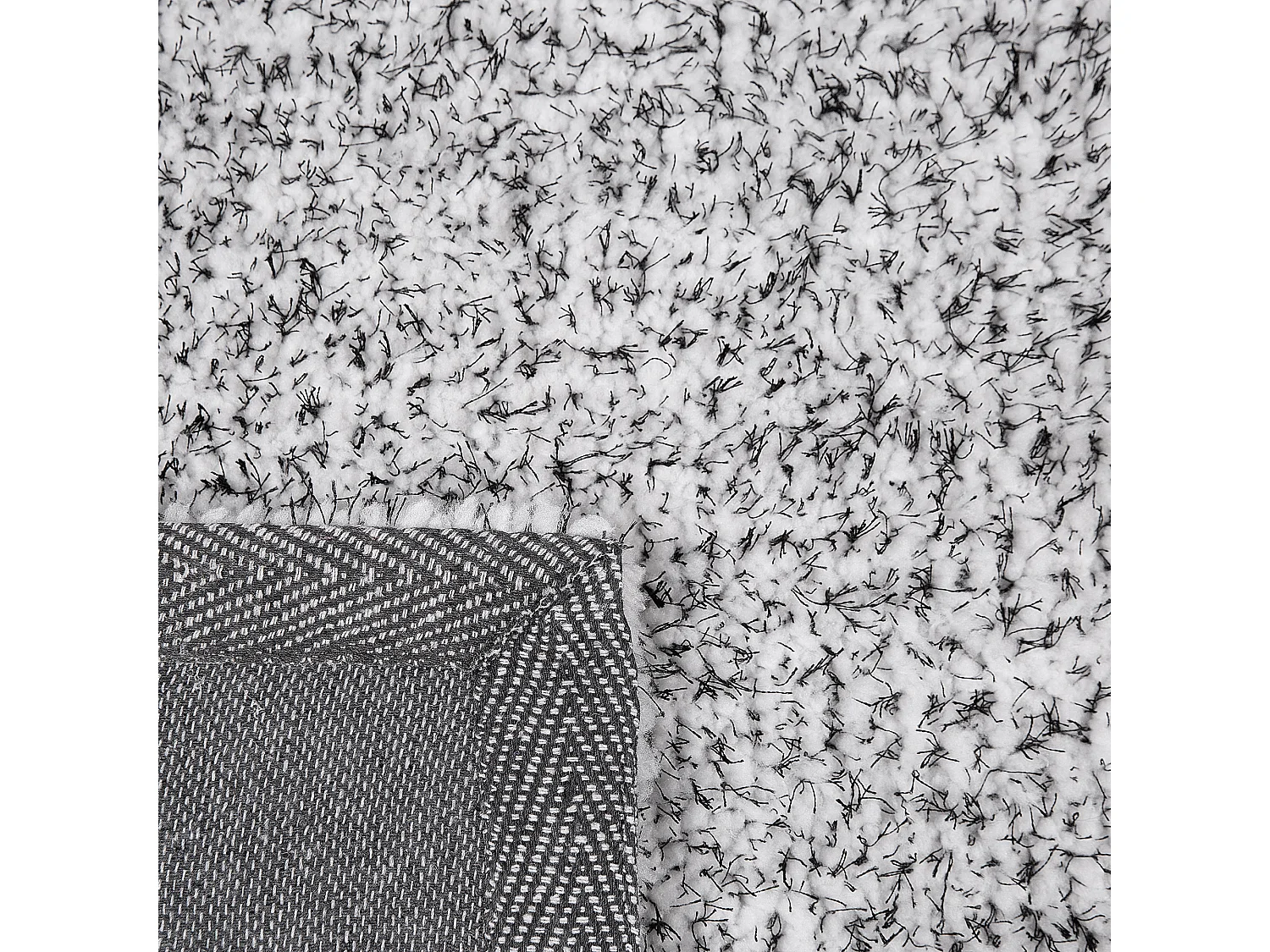 Teppich rechteckig 140x200 cm schwarz grau meliert Shaggy Hochflor Modern Demre