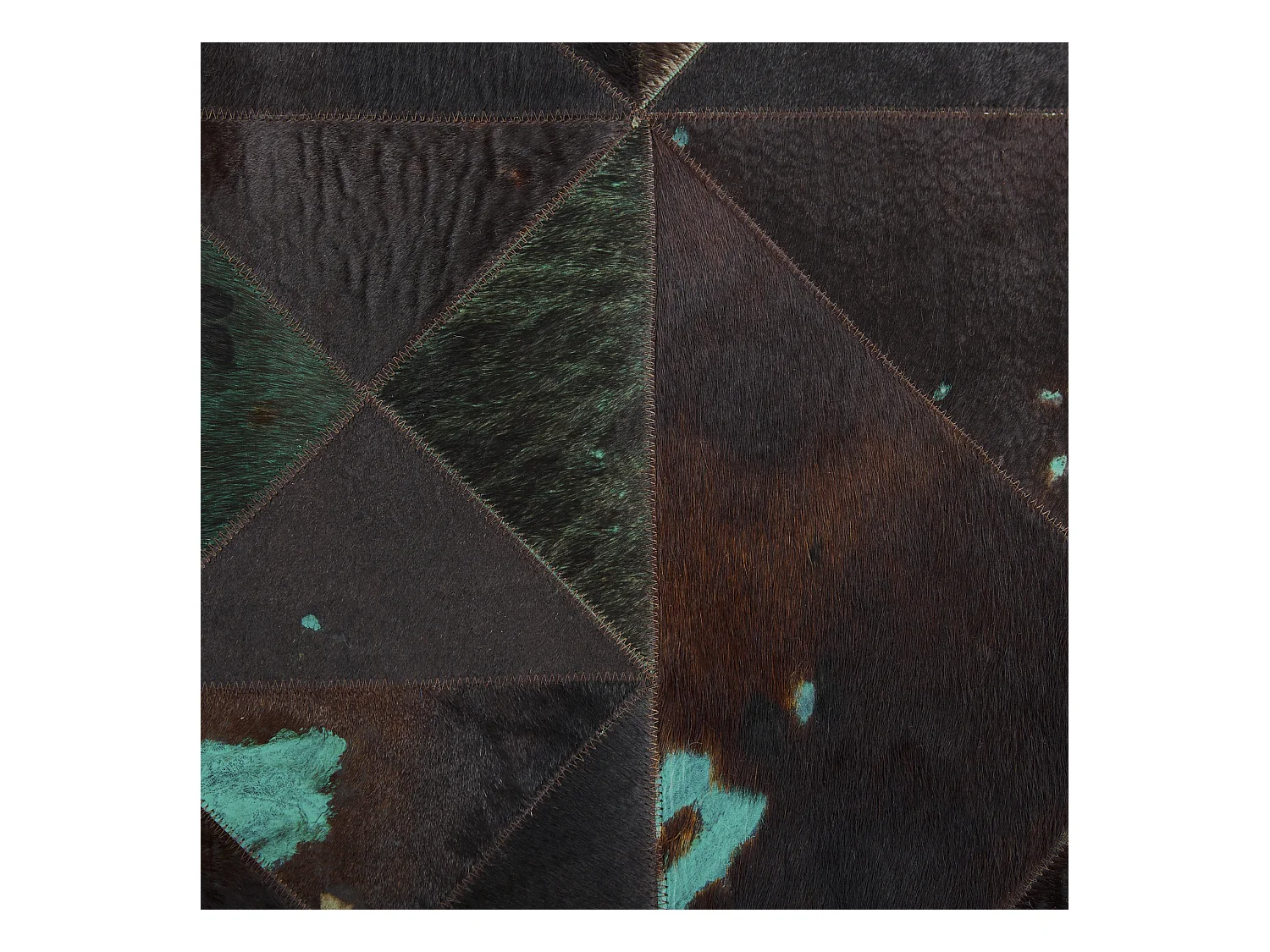 Lederteppich Kuhfell braun / blau rechteckig 160 x 230 cm Patchwork Atalan