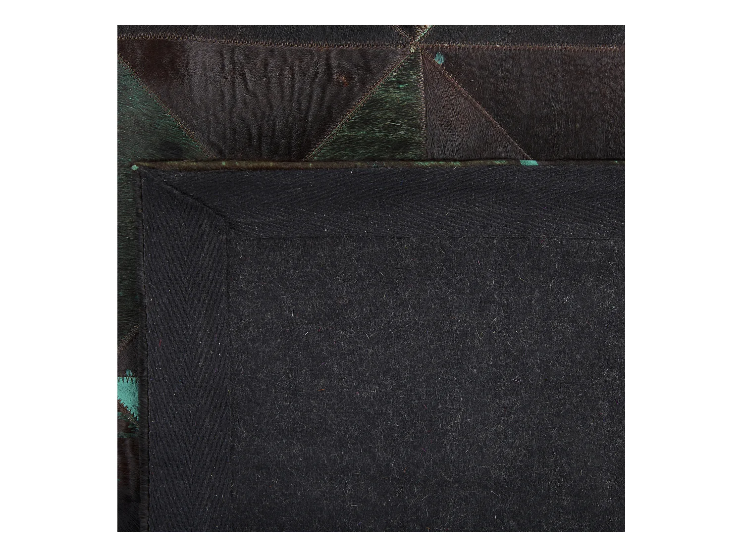 Lederteppich Kuhfell braun / blau rechteckig 160 x 230 cm Patchwork Atalan