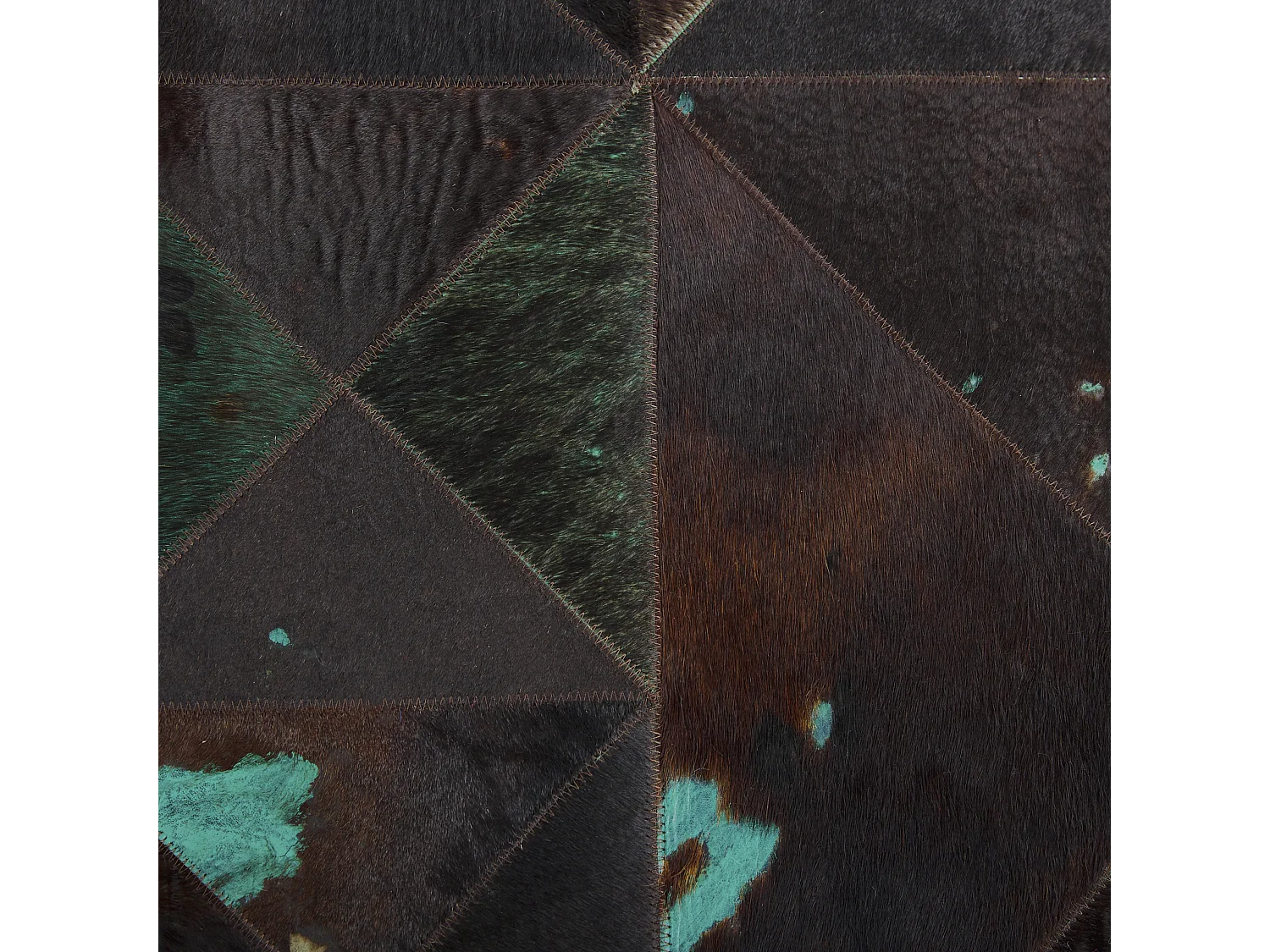 Tappeto in pelle marrone / turchese 160 x 230 cm ATALAN