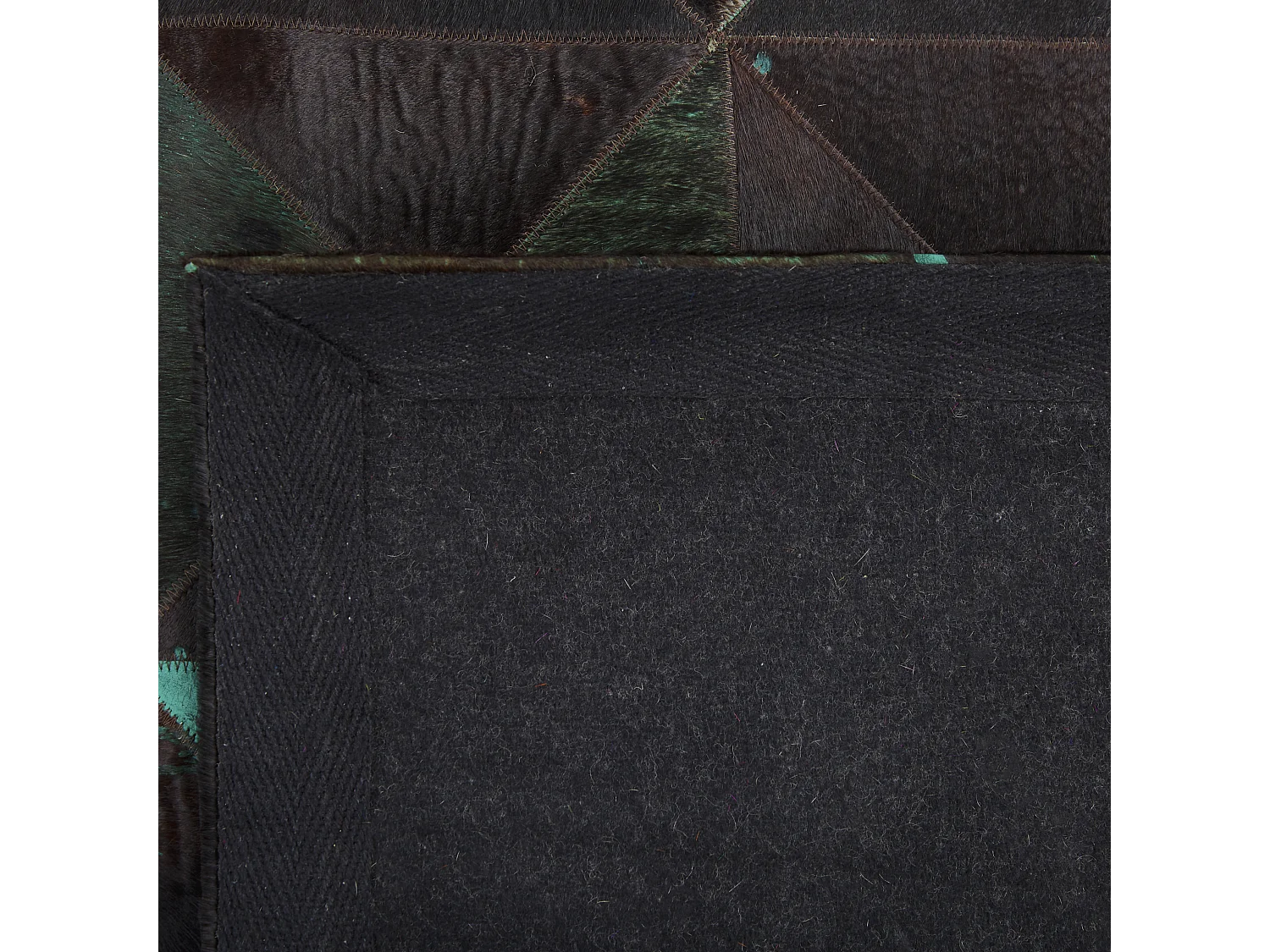 Tappeto in pelle marrone / turchese 160 x 230 cm ATALAN