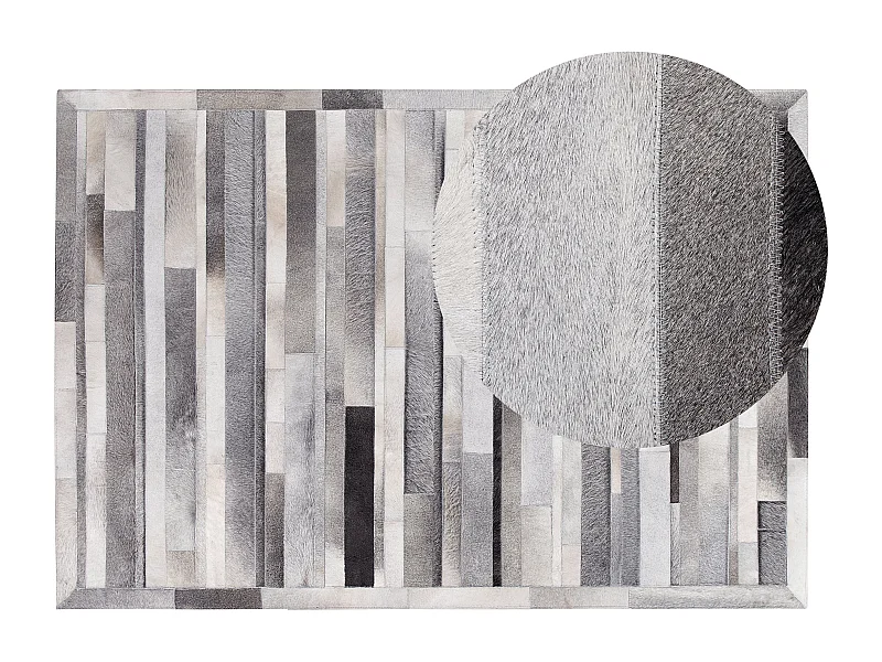 Tappeto AZAY 140 x 200 cm Pelle naturale Grigio chiaro