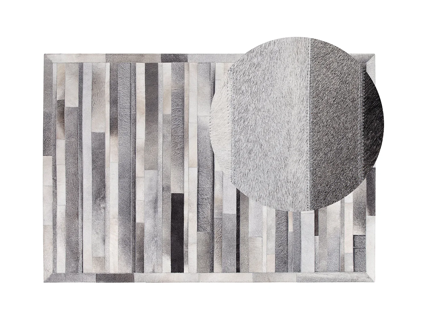Tapis AZAY Gris clair 140 x 200 cm Cuir