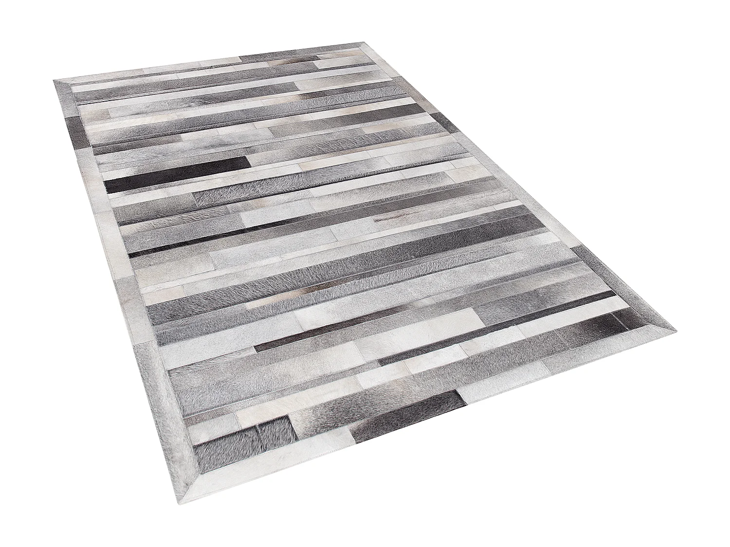 Vloerkleed AZAY 140 x 200 cm Leer Lichtgrijs