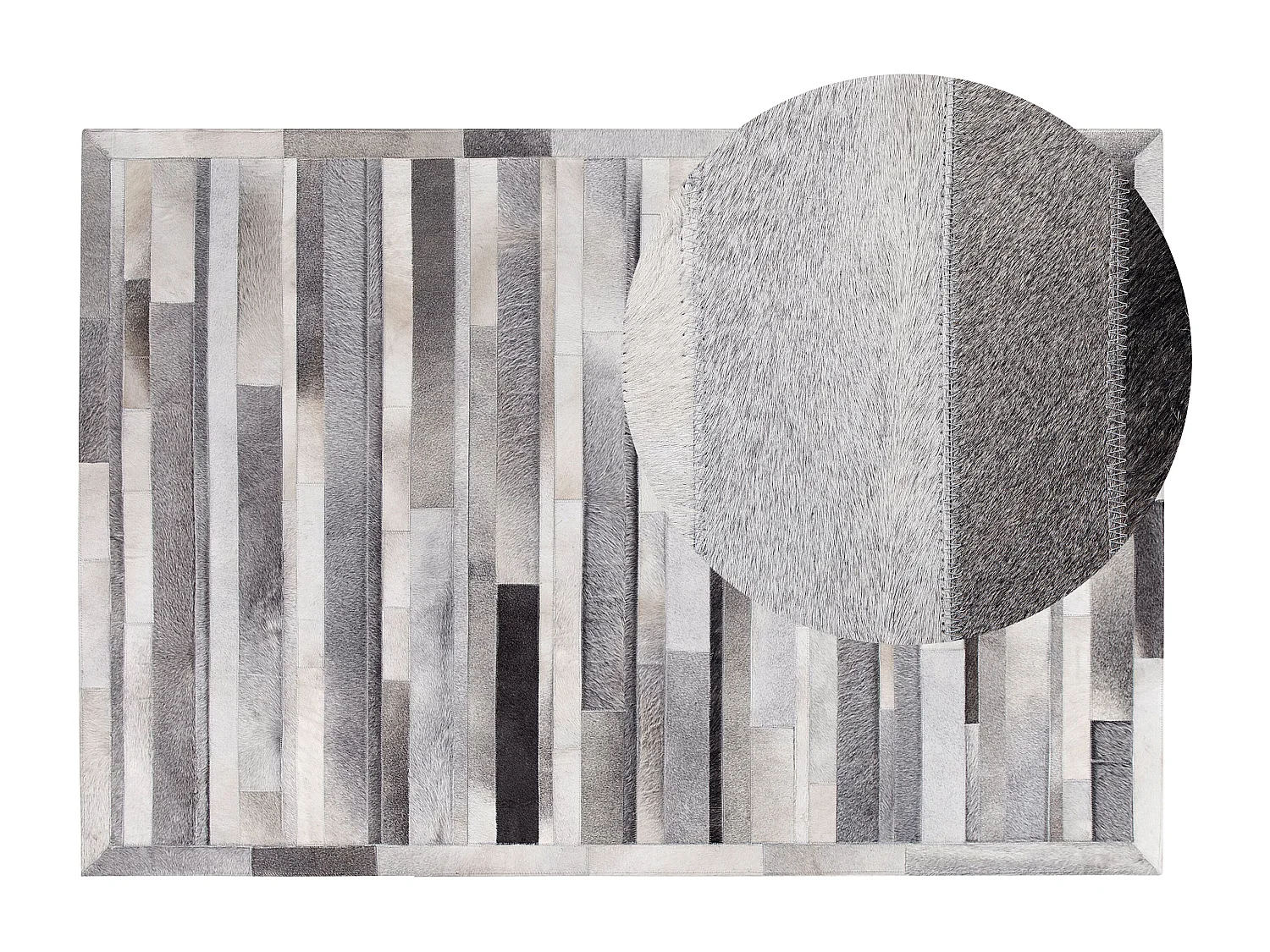 Vloerkleed AZAY 140 x 200 cm Leer Lichtgrijs