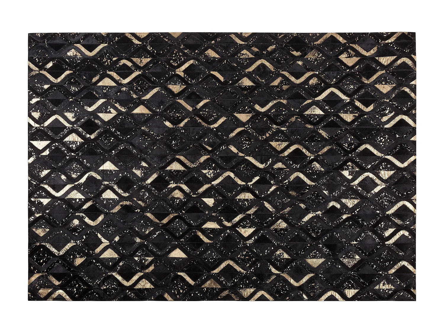 Vloerkleed DEVELI 140 x 200 cm Leer Zwart