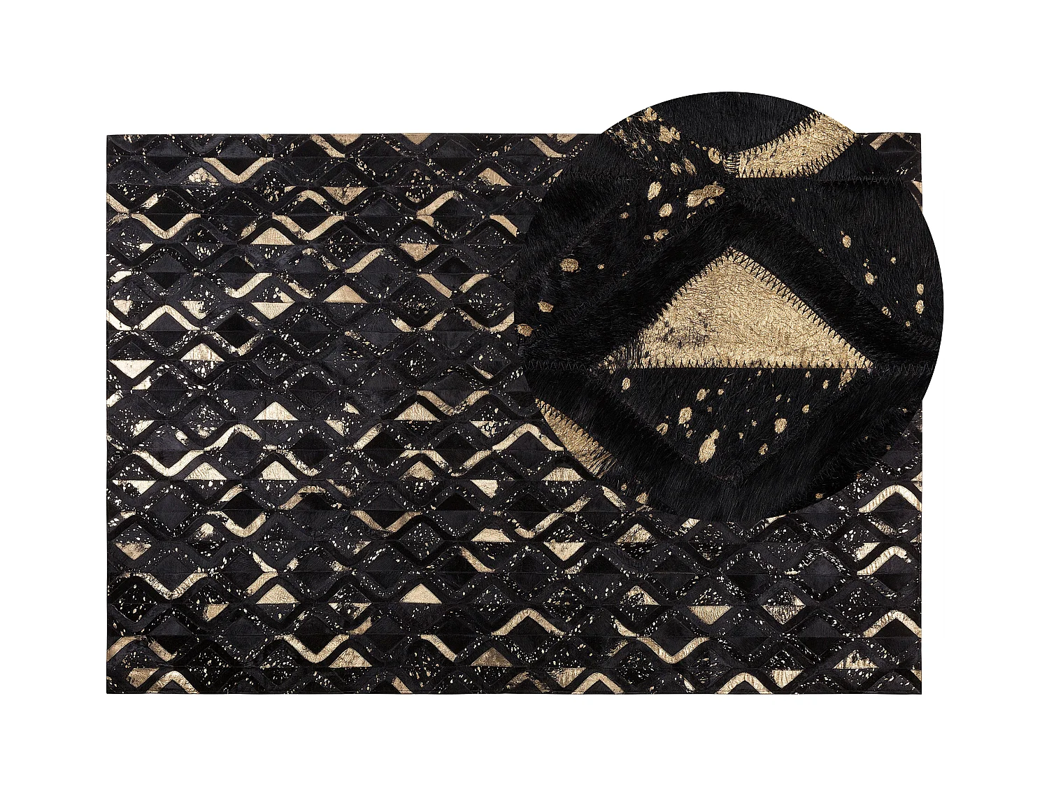 Tapis DEVELI Noir 140 x 200 cm Cuir