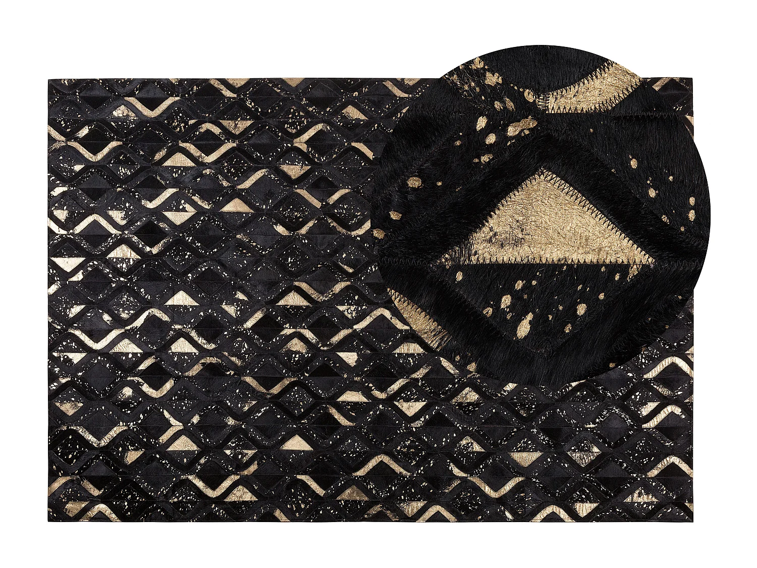 Tapis DEVELI Noir 140 x 200 cm Cuir