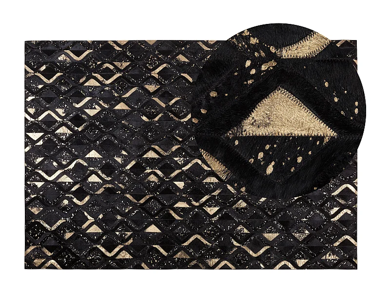 Tapis DEVELI Noir 140 x 200 cm Cuir