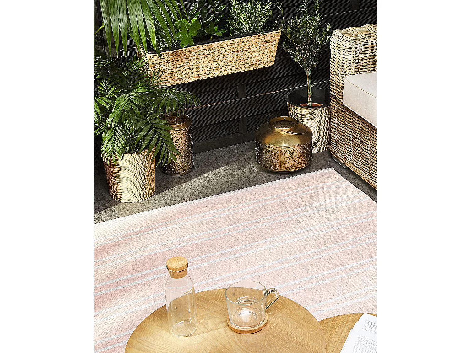 Tuintapijt AKYAR 140 x 200 cm Roze