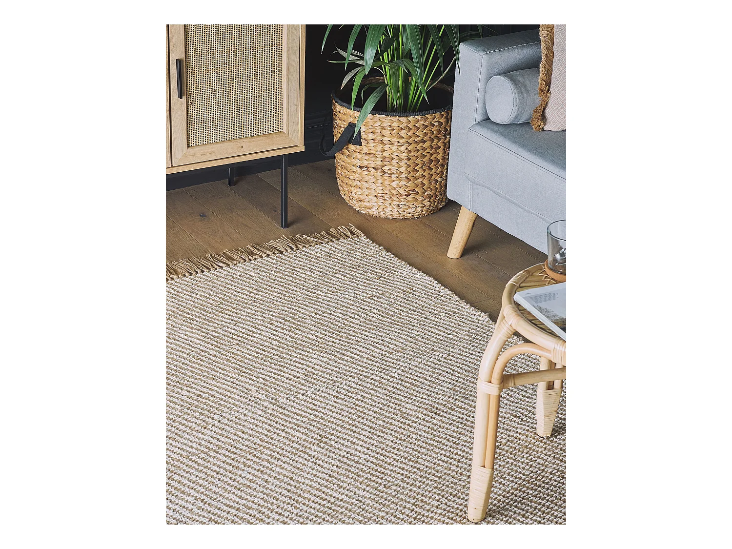 Vloerkleed ALADAG 140 x 200 cm Jute Beige