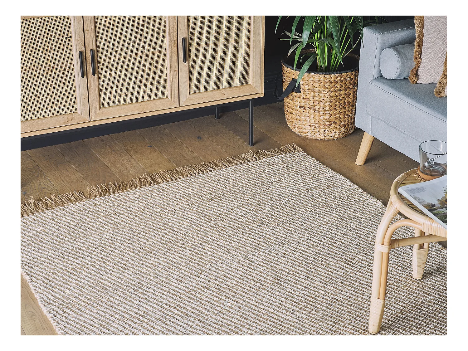 Tappeto in iuta 140 x 200 cm beige ALADAG