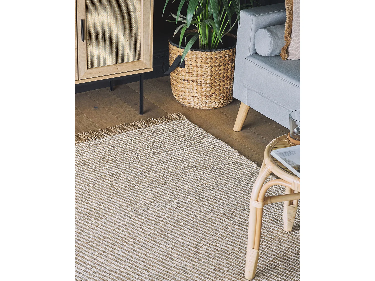 Vloerkleed ALADAG 140 x 200 cm Jute Beige