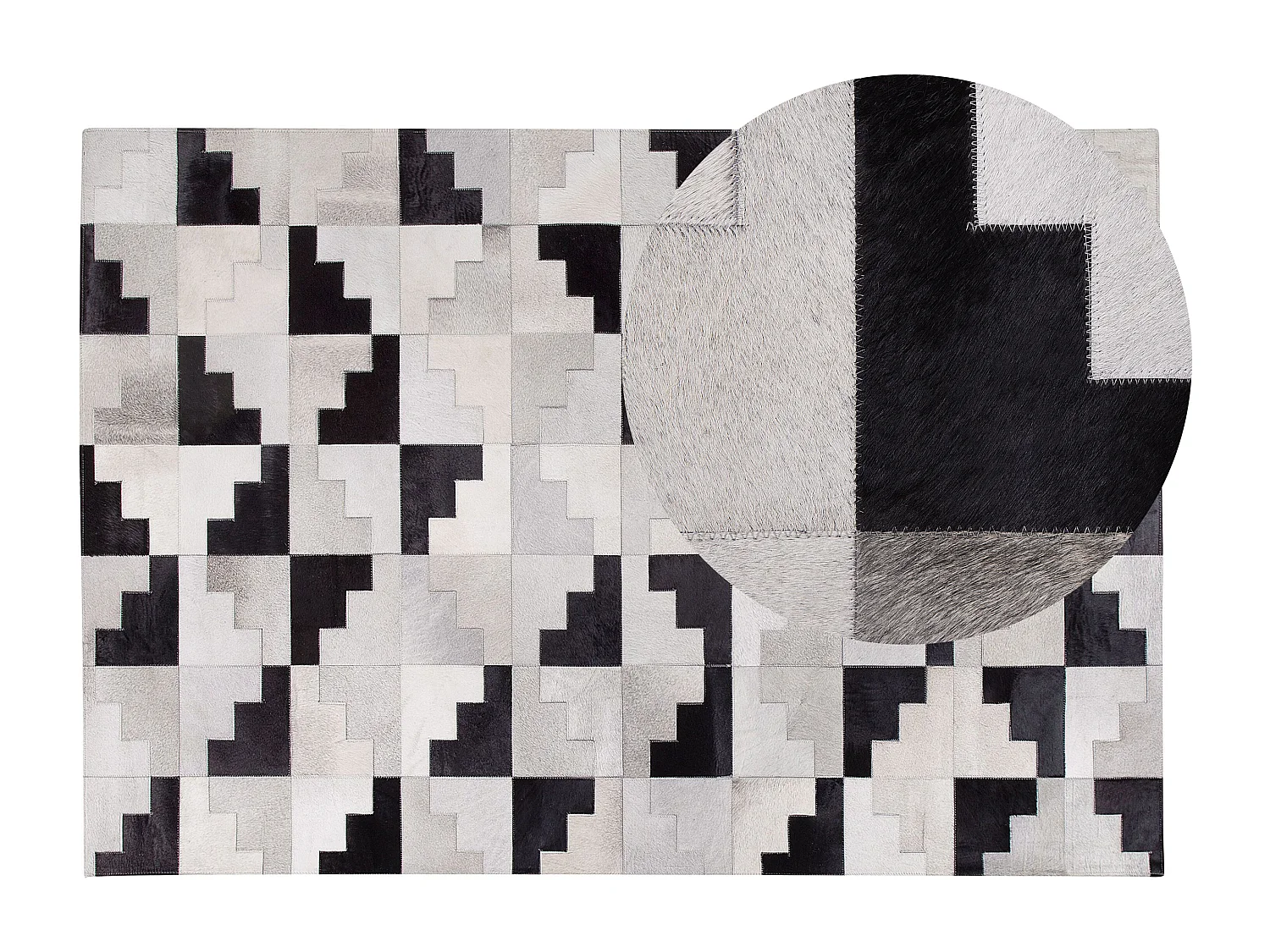 Tappeto in pelle nero / grigio 140 x 200 cm EFIRLI