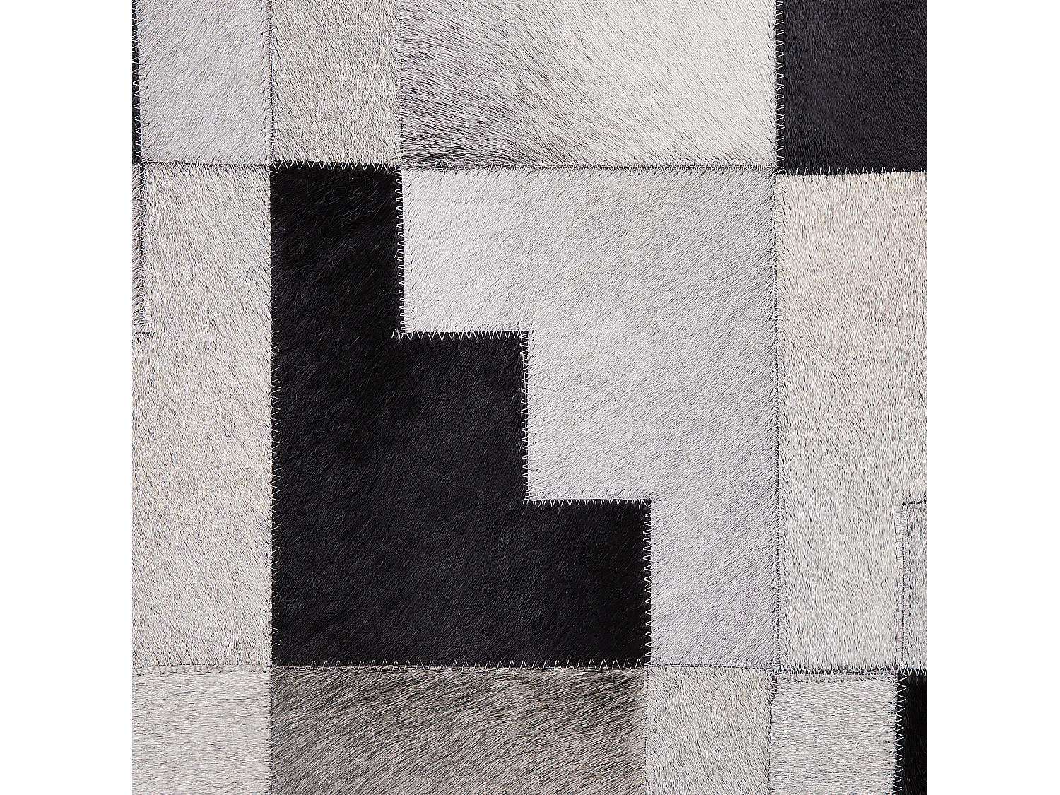 Tappeto in pelle nero / grigio 140 x 200 cm EFIRLI