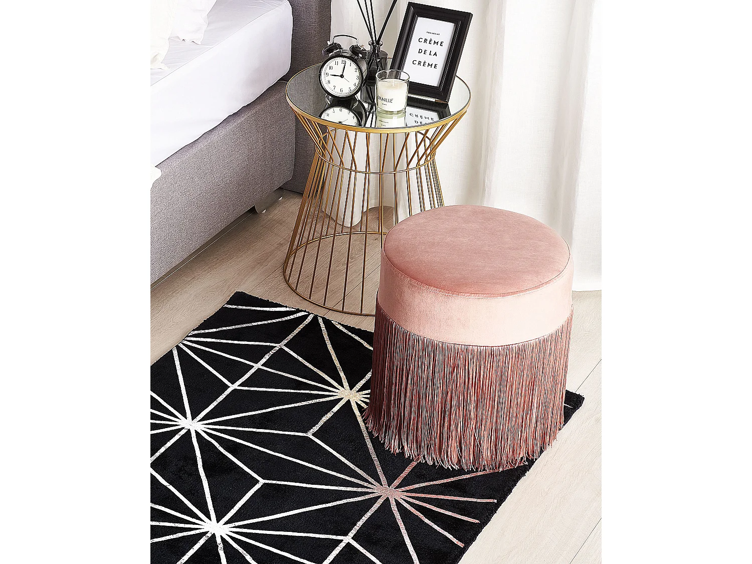 Tapis SIBEL Noir 80 x 150 cm Soie artificielle