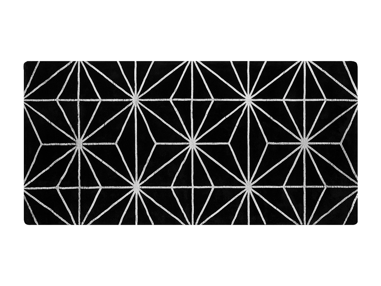Tapis en viscose noire et argentée avec motif abstrait 80 x 150 cm SIBEL