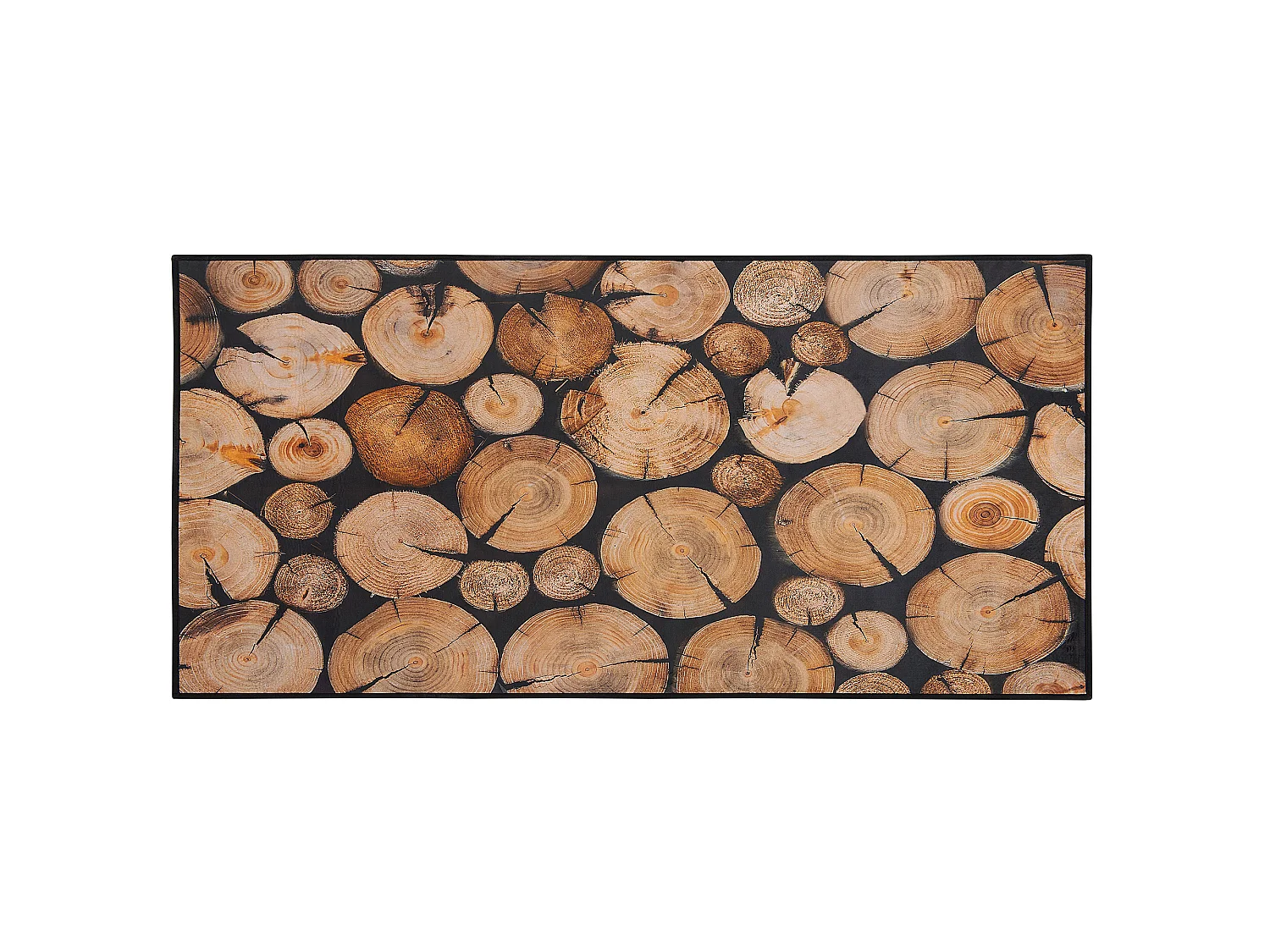 Teppich braun 80 x 150 cm Holzmuster Kurzflor KARDERE