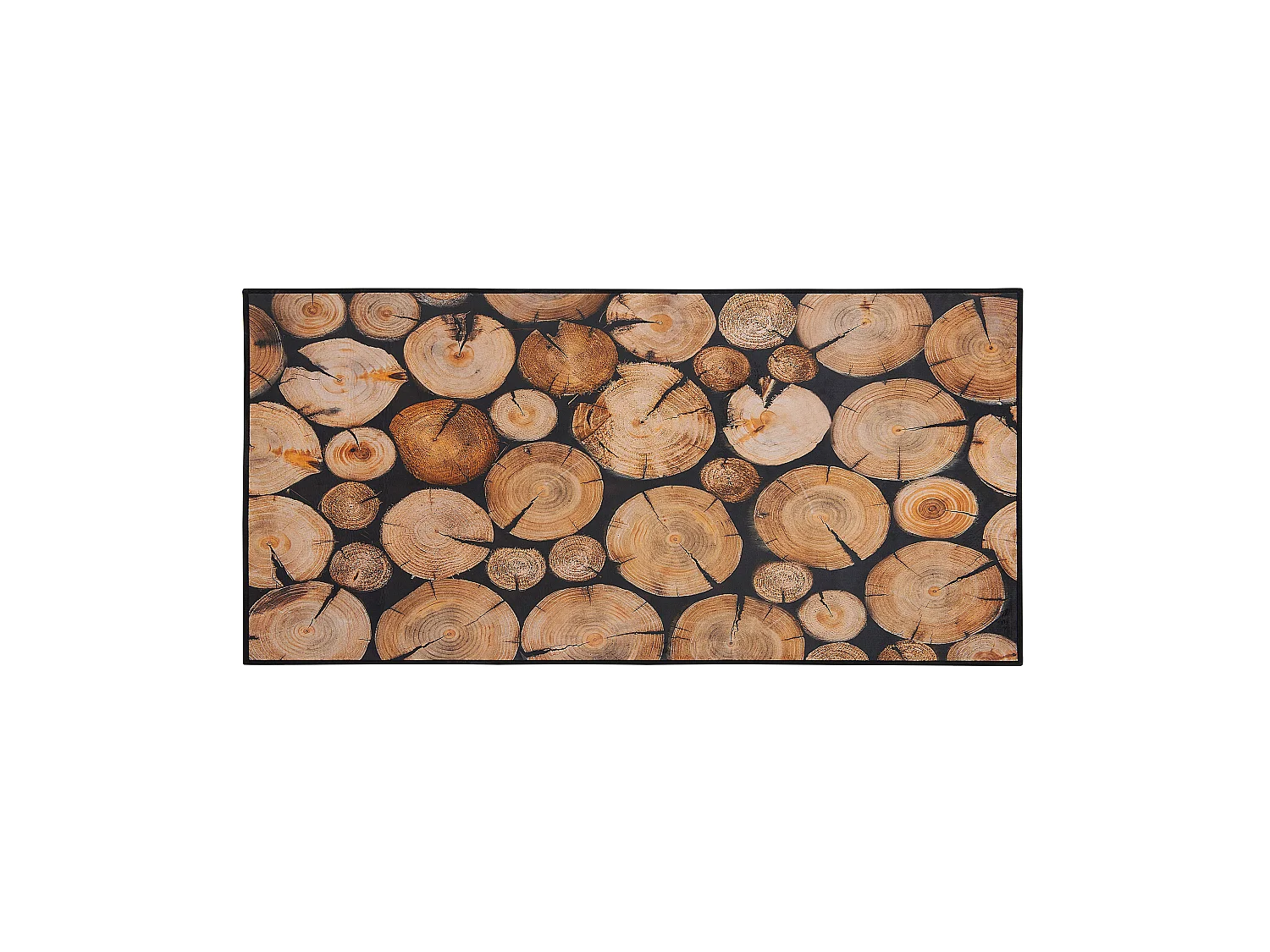 Teppich braun 80 x 150 cm Holzmuster Kurzflor KARDERE