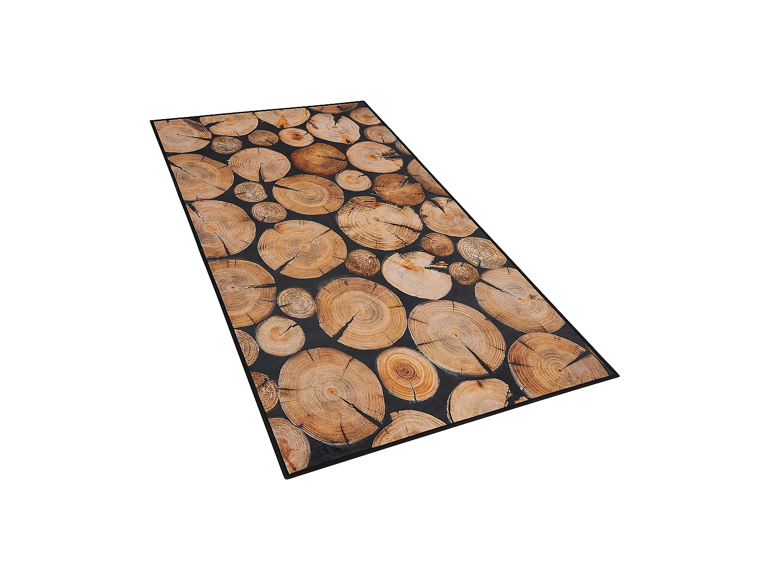 Teppich braun 80 x 150 cm Holzmuster Kurzflor KARDERE
