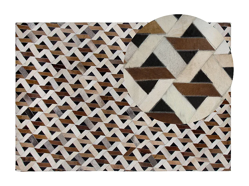 Teppich TUGLU 160 x 230 cm Echtleder Braun