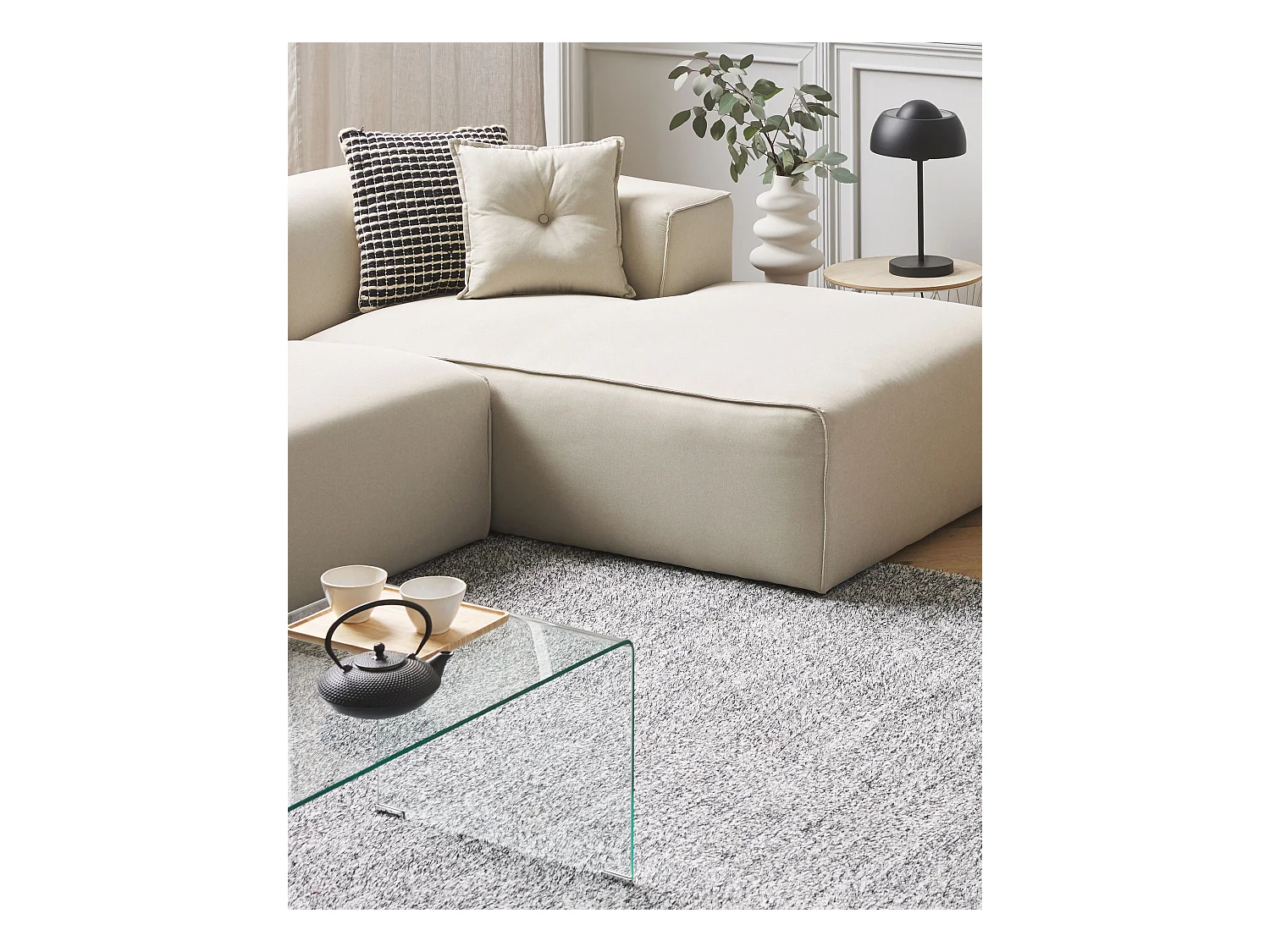 Vloerkleed polyester grijs gemêleerd 200 x 300 cm DEMRE