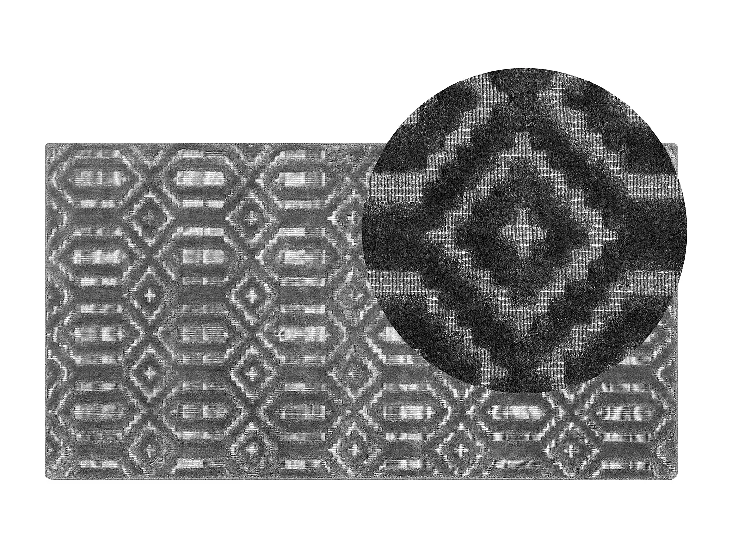 Vloerkleed viscose donkergrijs 80 x 150 cm ADATEPE