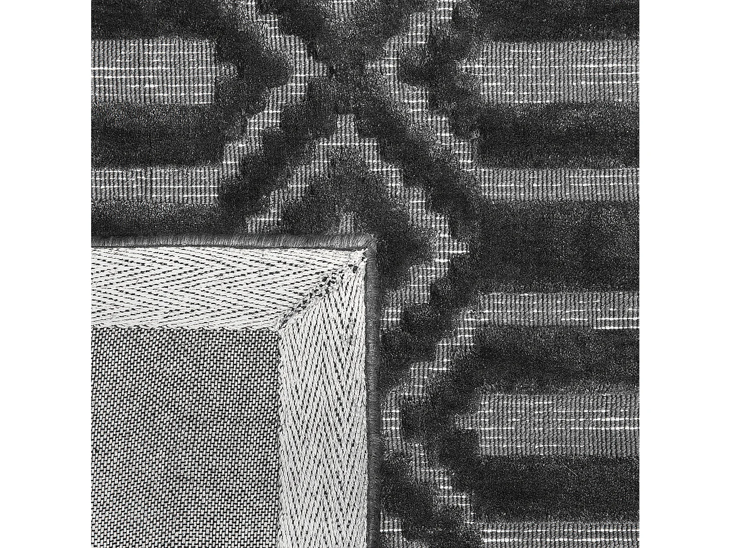 Vloerkleed viscose donkergrijs 80 x 150 cm ADATEPE