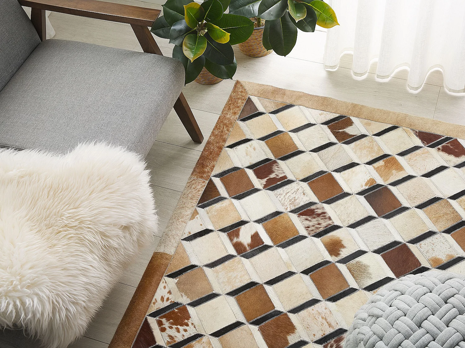 Tapis SERINOVA 140 x 200 cm Cuir Marron