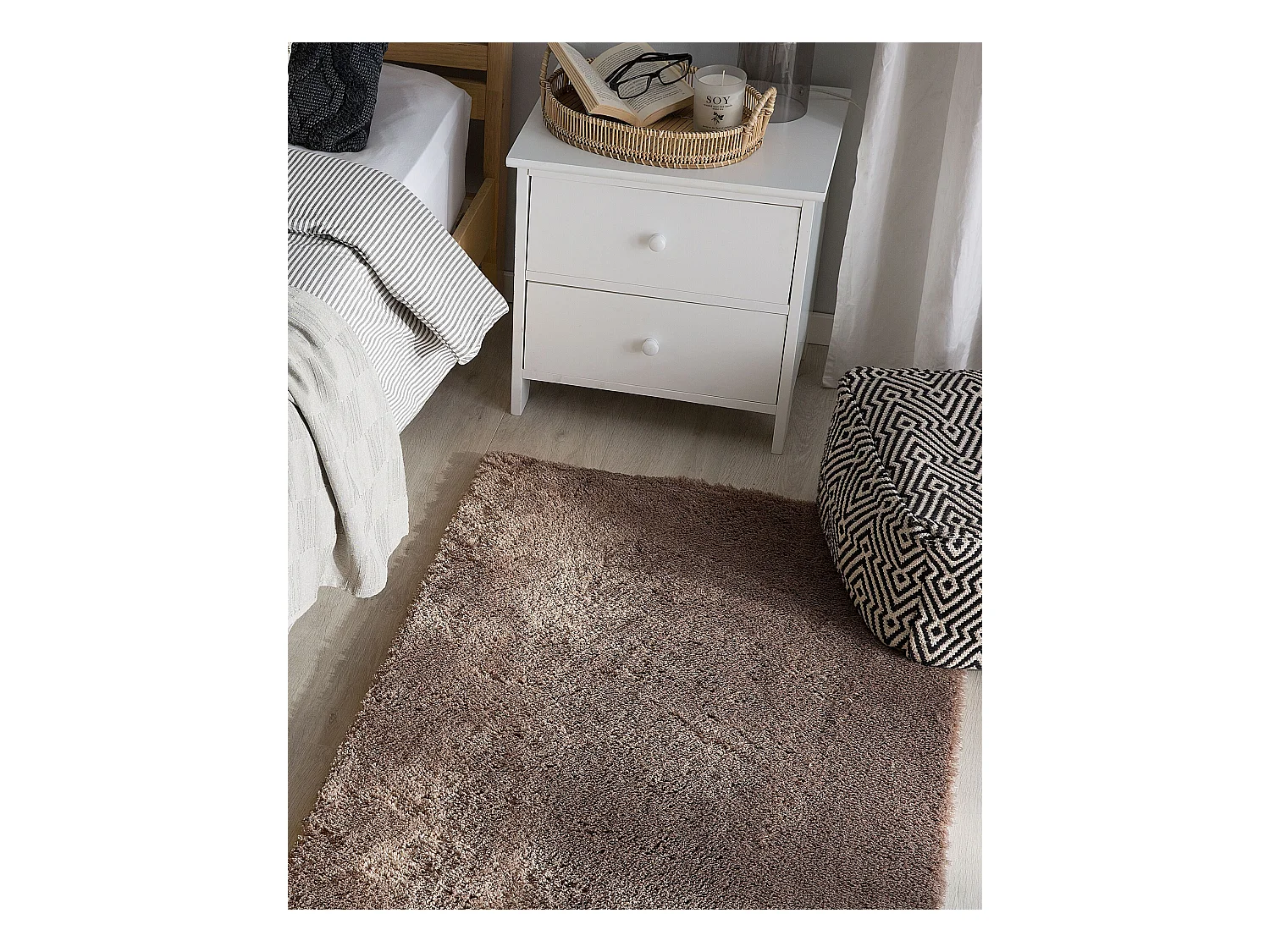 Dywan shaggy 80 x 150 cm brązowy EVREN