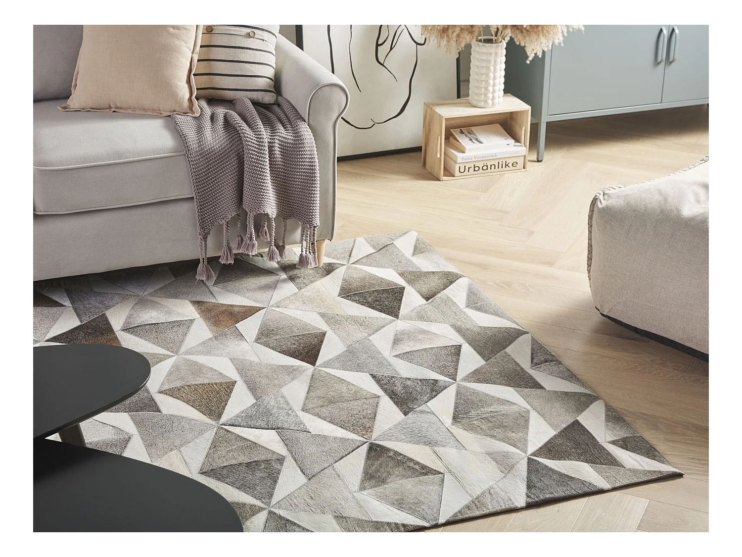 Tapis ALAKA Gris 160 x 230 cm Cuir