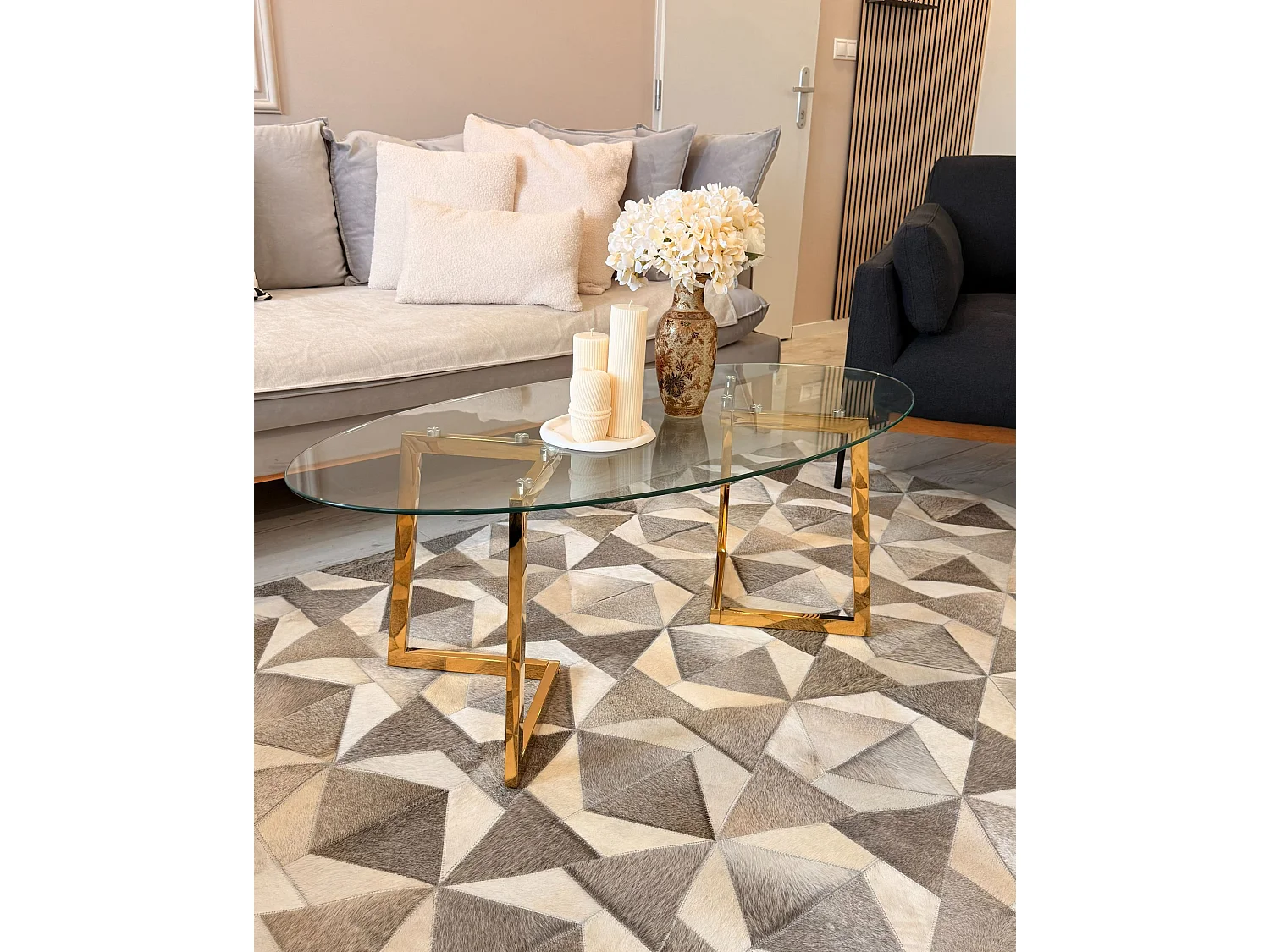 Tapis ALAKA 160 x 230 cm Cuir Gris