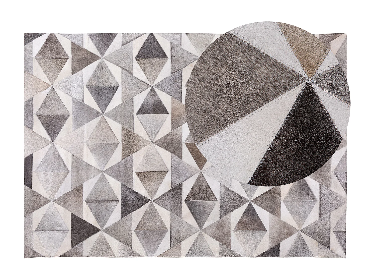 Vloerkleed ALAKA 160 x 230 cm Leer Grijs