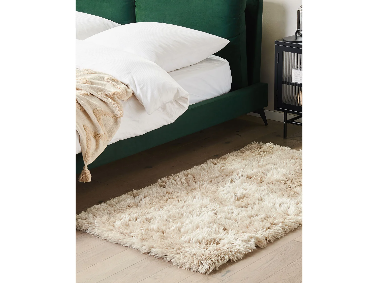 Tapis à poils longs CIDE Beige 80 x 150 cm